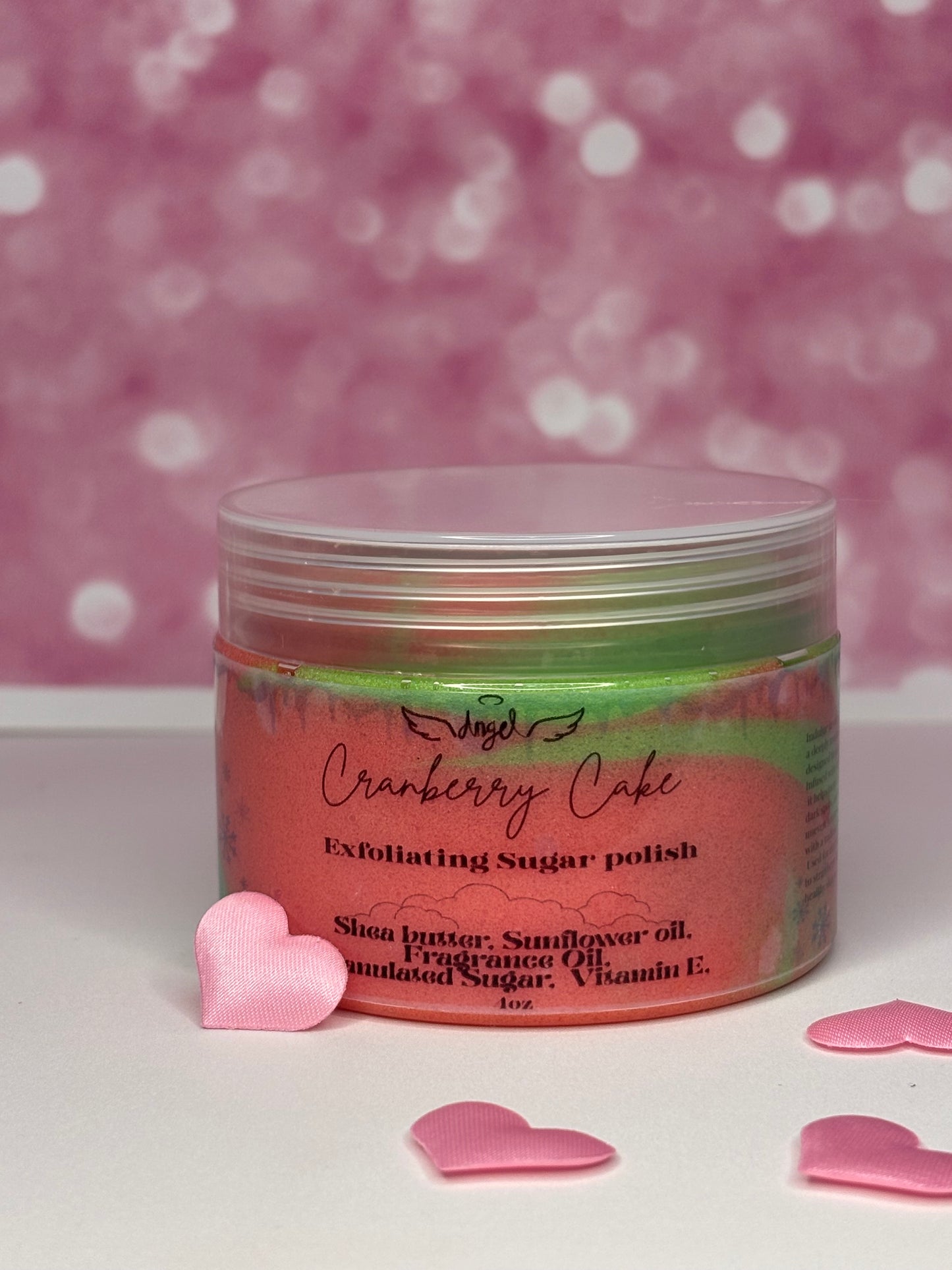 Cranberry cake, sugar, polish, exfoliate, sugar, scrub Christmas collection