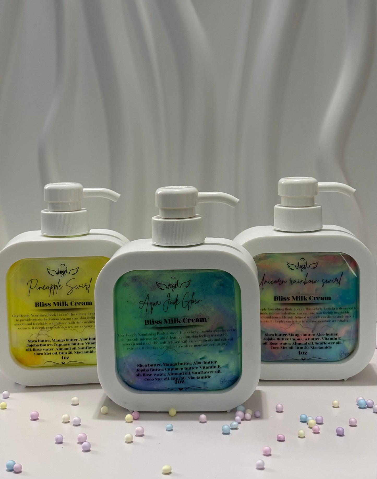 Unicorn rainbow swirl bliss, milk, cream, body lotion
