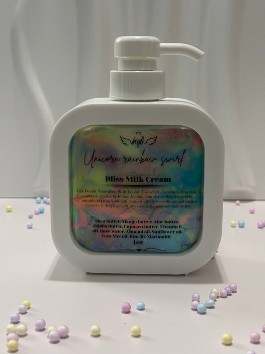 Unicorn rainbow swirl bliss, milk, cream, body lotion