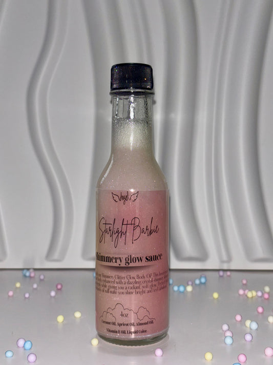 Strawberry shortcake, shimmery glow sauce