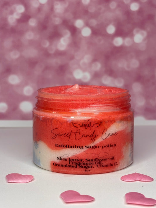 Sweet candy, cane sugar, polish, exfoliating, body scrub Christmas collection