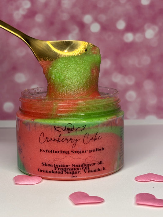 Cranberry cake, sugar, polish, exfoliate, sugar, scrub Christmas collection