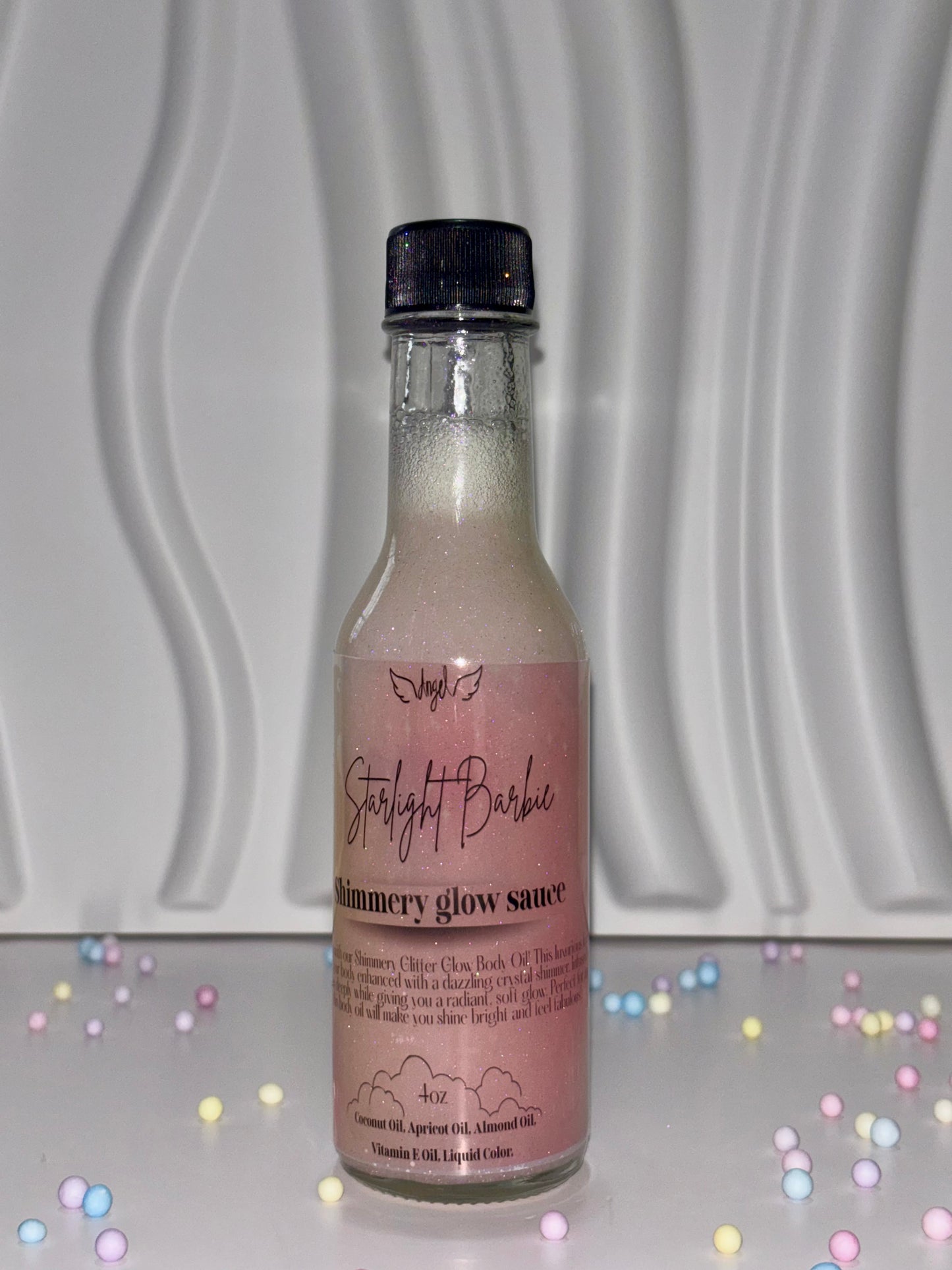 Strawberry shortcake, shimmery glow sauce